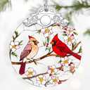 Cardinal Ornament  Christmas Decoration & Christmas Ornament; Stained Glass Holiday Decoration (Holiday Present, Bauble Present, Gift Idea, Gift Exchange) | Heirloom Keepsakes
