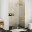 Findepot Frameless Sliding Shower Door 56-60 in W x 75 in H,Frameless Shower Door with 5/16" (8mm) Clear Tempered Glass,Silent Soft-Close Design,Brushed Gold