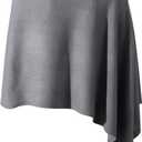 Fomolom Women Ponchos Sweater Versatile Lightweight Solid Knitted Shawl Wrap Scarf Cape Accessories for Womens