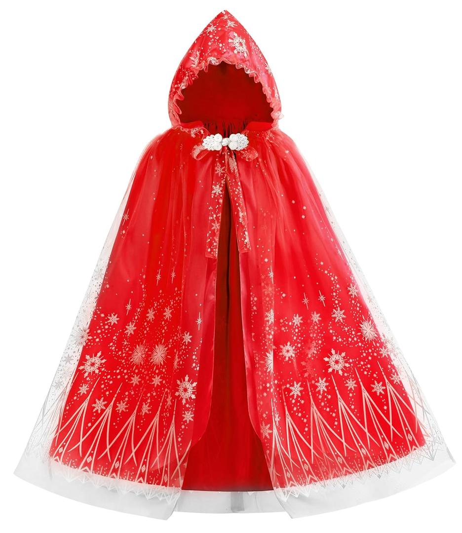 Hulaha Girls Elsa Cape Kids Play Cloak Costume Girls Queen Princess Cape M