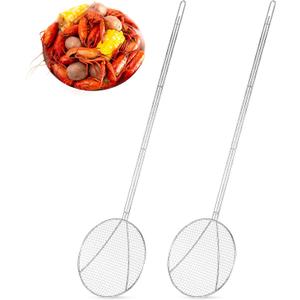 Baderke 2 Pcs 36" Stainless Steel Wire Skimmer Long Handle Strainer Spoon