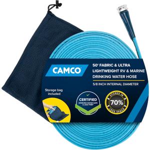Camco EvoFlex2 50-ft Drinking Water Hose - RV Drinking Water Hose Reinforced with Fabric & Ultra Lightweight - Contains No Lead, No BPA & No Phthalate - Abrasion Resistant (22579)