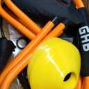 GHB Agility Ladder,Football Training Equipment Set,4 Agility Hurdles, 20 feet12 Rungs Speed Ladder,12 Disc Cones,Resistance Parachute, Jump Rope, 5 Resistance Bands (Yellow)