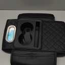 HZEL Car Center Console Cover, Leather Vehicle Armrest Cushion with Storage Bags, Cup Holder  Tissue Box, Waterproof Auto Interior Arm Rest Seat Box Pad, Universal Fit (Black)