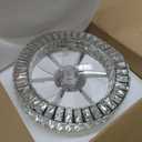 Crystal Fandelier Chrome Ceiling Fan with Lights Bedroom LED Chandelier Fan