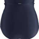 RELLECIGA Women's High Waisted Bikini Bottom Tummy Control Ruched Full Coverage Swim Bottom (Blue, S)