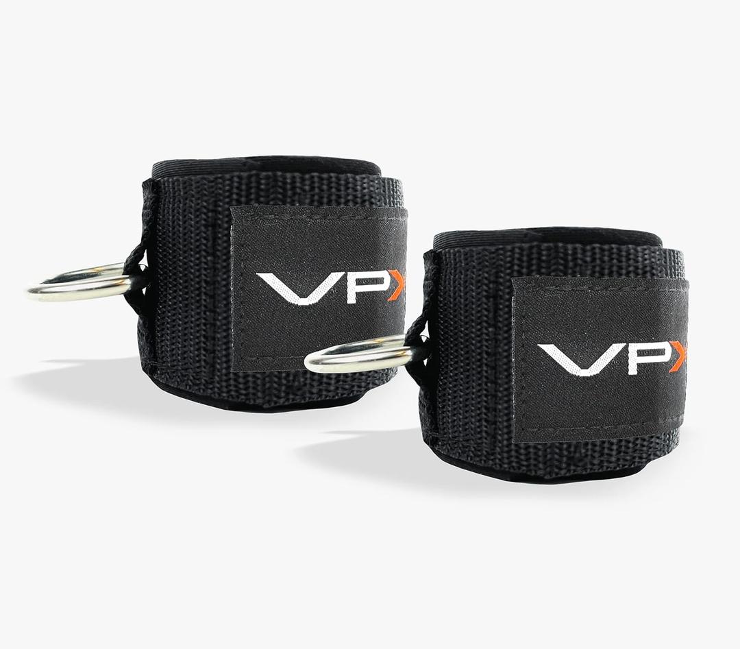 VPX Ankle Wrist Straps For Cable Machines & Resistance Bands | Adjustable Padded Neoprene Heavy Duty Rings | Exercise Cuff Attachment | Home, Gym, Fitness, Hips, Glute, Legs, Arms, Abs, Men, & Women