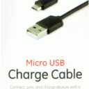 GE Micro USB Charge Cable - Black, 6 ft 