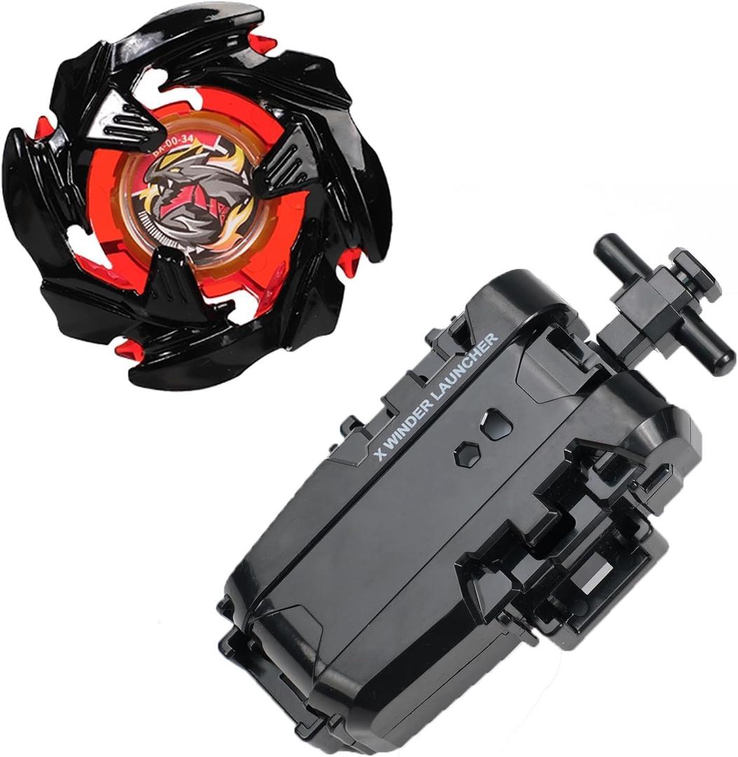 DEZAWRTY Left-Spin X Top with String Launcher Pack, Fun Battling Game, Attack Type X Series, Great Start Set for Beginners Boys Kids 6+