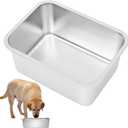 Kichwit 2.5 Gallons Large Dog Bowl Food Grade Stainless Steel Pan, Dishwasher Safe