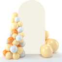 bricia Wedding Arch Backdrop Stand Cover, 7.2FT Double Sided Stretchy Arch Cover Fitted Wedding Birthday Party Banquet Decoration (Beige 86.4''Lx48''W)