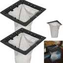 2 Pack Catch Basin Drain Filter, Square Catch Basin Drain Filter for 12 Inch Clog-Free Drainage and Infiltration Systems, Removable Filter, for Garden, Lawns, Landscaping and Patios