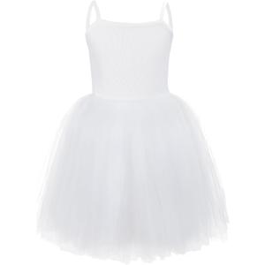 Baby Girls Tutu Dress Toddler Ribbed Sleeveless Princess Holiday Party Tulle Dress (12-18 Months, White)