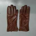 Winter Leather Gloves for Women, Warm Touchscreen Driving Texting Cashmere Lined Gloves, Brown, XL