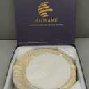 MAONAME Gold Charger Plates Set of 12, Reef Plate Chargers for Dinner Plate, Round Plastic Table Chargers for Thanksgiving, Christmas