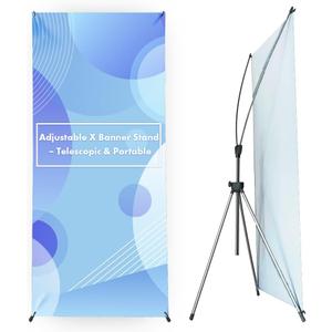 X Banner Stand Adjustable Fits Any Banner Size Width 23" to 32" and Height 63" to 78" with Portable Canvas Bag Ideal for Trade Shows, Advertising,Store Sign, Retail Display Hardware Only