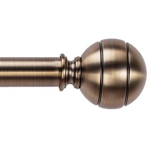 Brass Curtain Rods for Windows 30-45 Inch Adjustable Heavy Duty Metal,1 Inch Pipe Decorative Modern Rustic Blackout Drapery Rods with Twisted Cage Finials (Antique Bronze)