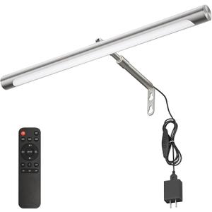 Picture Lights for Paintings Plug in, 16" Adjustable LED Picture Light Art Light with Timer, Remote Control Gallery Painting Wall Light for Picture Display Frame Dartboard Art Work (Nickel)