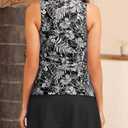 Daci Womens Tankini Swimsuits with Skirt - Two Piece Tummy Control Bathing Suits High Neck Swimwear (Black, XL)