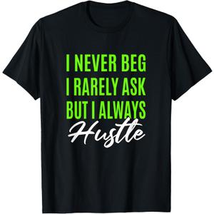 Green Rarely Never Always Hustle Green Graphic T-Shirt, Size 3XL