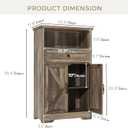 Floor Cabinet, Farmhouse Storage Cabinet with Barn Doors and Drawer, Freestanding Adjustable Shelf Organizer for Bathroom, Kitchen, Living Room Grey
