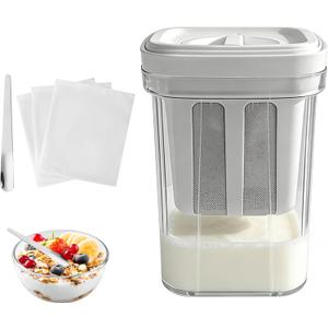 Yogurt Strainer-1.16 Quarts (1100ML) Greek Yogurt maker, Yoghurt Filter with Filter Bags BPA Free PP Material Greek Yogurt maker for Whey Separation Kefir,Tofu,Cheese