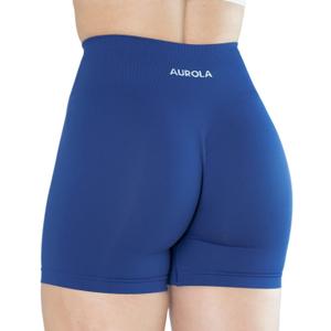 AUROLA Dream Collection Women Workout Shorts High Waist Gym Shorts, Scrunch Butt Seamless Athletic Shorts (Small, Surf the Web)