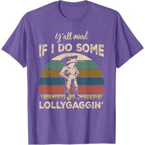 Y'all Mind If I Do Some Lollygagging Funny Cowboy Frog T-Shirt L