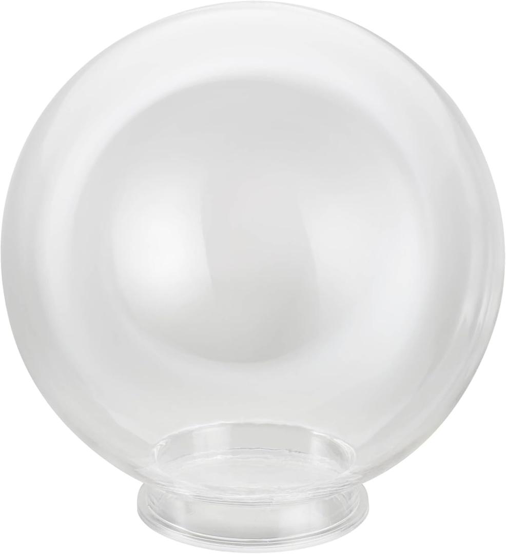 Aspen Creative 28002-60-41, 8" Clear Acrylic Replacement Lamp Post Globe with 3-7/8" Neck