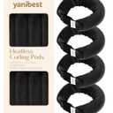 YANIBEST Heatless Hair Curler, Heatless Curls Overnight, No Heat Curling Rod,Hair Rollers to Sleep in, 4PCS Rods for Most Hair Types (Black)
