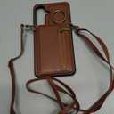 Compatible with Samsung Galaxy S26 Plus S26+ 5G Wallet Case with Tempered Glass Screen Protector Crossbody Shoulder Strap Buckle Card Holder Cell Phone Cover for S26Plus 26S + S 26 26+ Women Brown