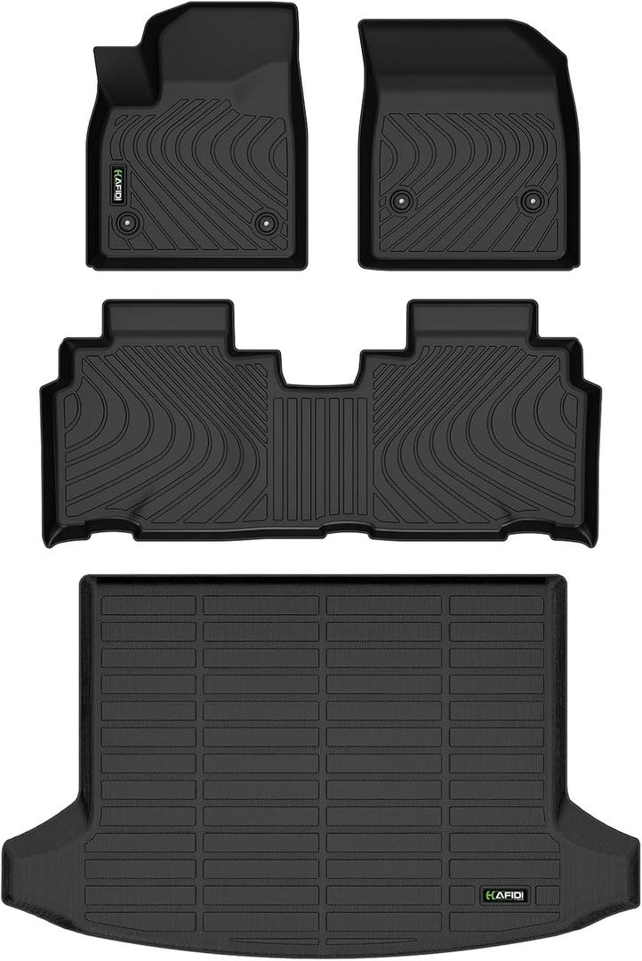 HAFIDI Floor Mats & Cargo Liner Set Fit for 2024 2025 2026 Chevy Blazer EV &Honda Prologue All Weather Protection TPE Anti-Slip Full Set Floor Liners Custom Chevrolet Blazer Accessories - Black