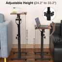 Adjustable Tray Table with 360 Swivel, Stand Assist Handle TV Tray for Recliner, Couch, Sofa, Bedside or Chair Living Aid Table for Elderly, Recovery & Limited Mobility