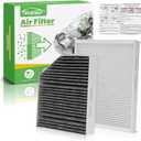 2PCS Cabin Air Filters Fit for 2015-2023 Mercedes C300, 2016-2022 GLC300, 2017-2019 E300, 2020-2023 E350, 2021-2023 E450 Replacement External & Internal Car Accessories 2058350147 1668300218