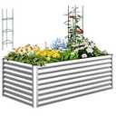 Quictent Galvanized Tall Raised Garden Bed 6x3x2 Ft
Garden Bed Hold 33cft Soil Outdoor Heightened Planter Box for Deep Root Vegetables Herbs Tomato Cage Included, Silver