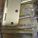Door Hinges Satin Brass -18 Pack Gold Door Hinges 3.5 Inch Rounded Interior Door Hinge with 5/8" Radius - 3 1/2 Inches Flat Iron Brass Hinges for Residential Standard Doors