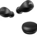 JVC Compact and Lightweight Gumy Mini True Wireless Earbuds Headphones, Long Battery Life (up to 23 Hours), Sound with Neodymium Magnet Driver, Water Resistance (IPX4) - HAA6TB (Black)