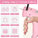 Stitch Gun for Clothes Stitchy Tagging Gun for Clothing Stitchy Quick Clothing Fixer -Includes 1,000 Black Fasteners & 1,000 White Fasteners & 6 Needles(Pink+FloralWhite)