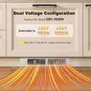 Upgraded 112 Electric Kickspace Wall Heater with thermostat, 120/240V 1500W