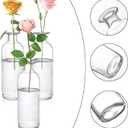 Peohud Set of 12 Glass Bud Vases, Clear Small Flower Vases, Decorative Glass Bottles Floral Vases for Home Decor, Wedding Reception, Party