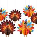 Premium Autumn 6PCS and TurkeyThanksgiving Party Decoration Honeycomb Classroom Decorations Thanksgiving Birthday Supplie and Autumn Party Decorations