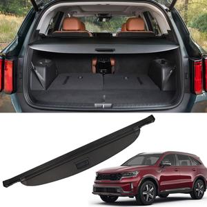 for Kia Sorento Cargo Cover 2026 2025 2021 2022 2023 2024 Black Retractable Factory Style SUV Trunk Cover for Kia Sorento Accessories Black Retractable Trunk Cover Security Shield Shade