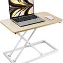 Omhuzsyo standing desk converter Stand up office desk riser on the desktop is suitable for use in laptops and single monitor work consoles, home offices, and can be adjusted in height(Log Color)