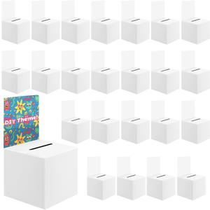 24 Pack Cardboard Ballot Box with Slot 6 x 6x 6 Inch Raffle Boxes with Removable Header Suggestion Boxes Donation Box for Fundraising Ticket Boxes for Collecting Card Voting Contest