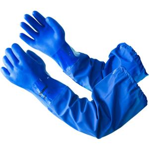 LANON 26" Elbow Length PVC Chemical Resistant Gloves, Heavy-Duty Long Rubber Gloves, Acid, Alkali & Oil Protection, Large