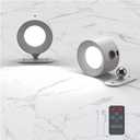 Deyagoo 2PACK Romote LED Wall Sconce - Rechargeable Wall Light, 3 Colors & 3 Brightness Levels, 360? Magnetic Rotating Head, Bedside Reading Lamp, Easy Install Battery Operated Lamp White