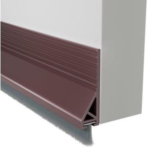 Door Draft Stopper with Brush, 39" Door Sweep for Bottom of Door, Self Adhesive Weather Stripping for Bottom of Door, Under Door Seal Dust/Noise/Hot or Cold Air Insulation, Brown, 2 Pack