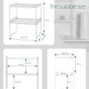 Shantton 2Pack Kitchen Cabinet Shelf Counter Organizer Rack Pantry Storage Bathroom Bedroom Office Table Desk Space Saving Stackable Rust Resistant Non Slip White Tall Wide L16.1in W10.6in H9.5in