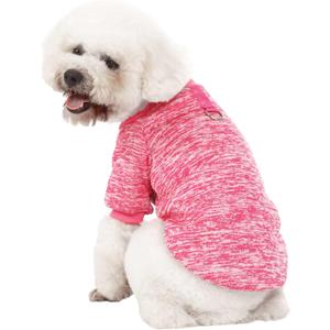Dog Sweater, Dog Sweaters for Small Dogs, 2 Pack Warm Soft Pet Clothes for Puppy, Medium Large Cat, Dogs Girl or Boy, Dog Shirt for Winter Christmas (Purple+HotPink, XX-Small)