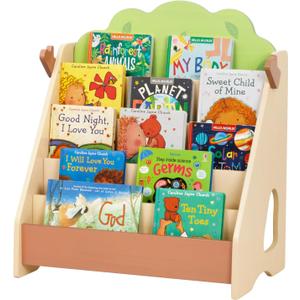 Montessori Bookshelf for Kids, Premium Pine Baby Bookshelf, Front Facing Toddler Bookcase for Nursery, Playroom, Classroom